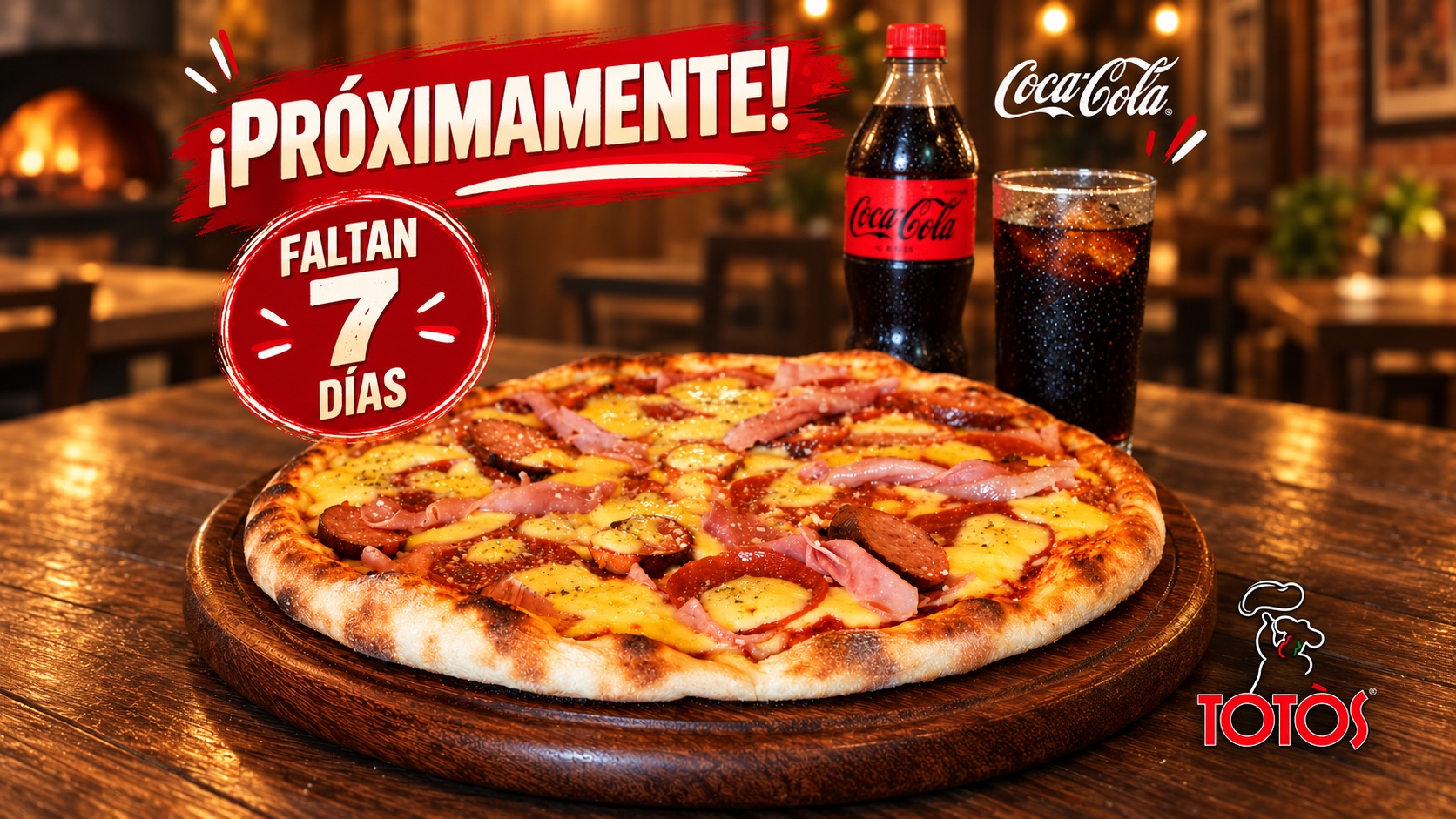 Toto's Pizza: próximamente. Faltan 7 días.